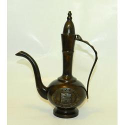 【古-銅壺】古玩、銅雕茶壺保存完整，造型線條優美…